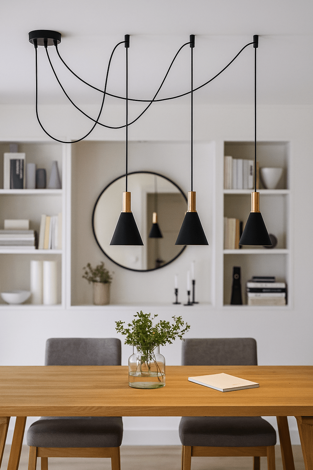 E27 Round Pendants - 63122B - 3x10W E27 pendant.