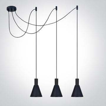 E27 Round Pendants - 63122B - 3x10W E27 pendant.