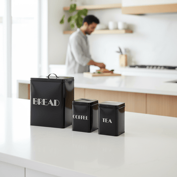 Easton 5 Piece Black Kitchen Storage Set