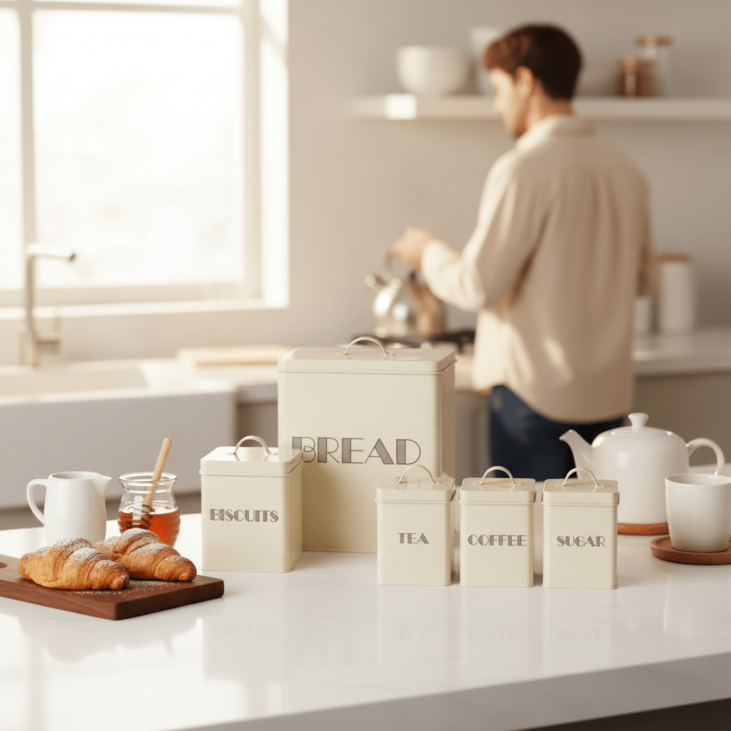 Easton 5 Piece Cream Kitchen Storage Set
