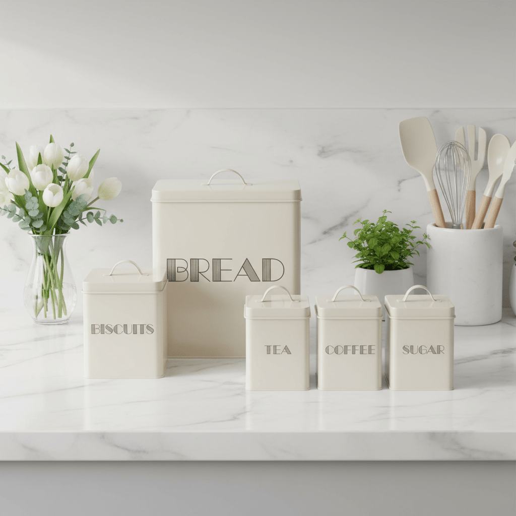 Easton 5 Piece Cream Kitchen Storage Set