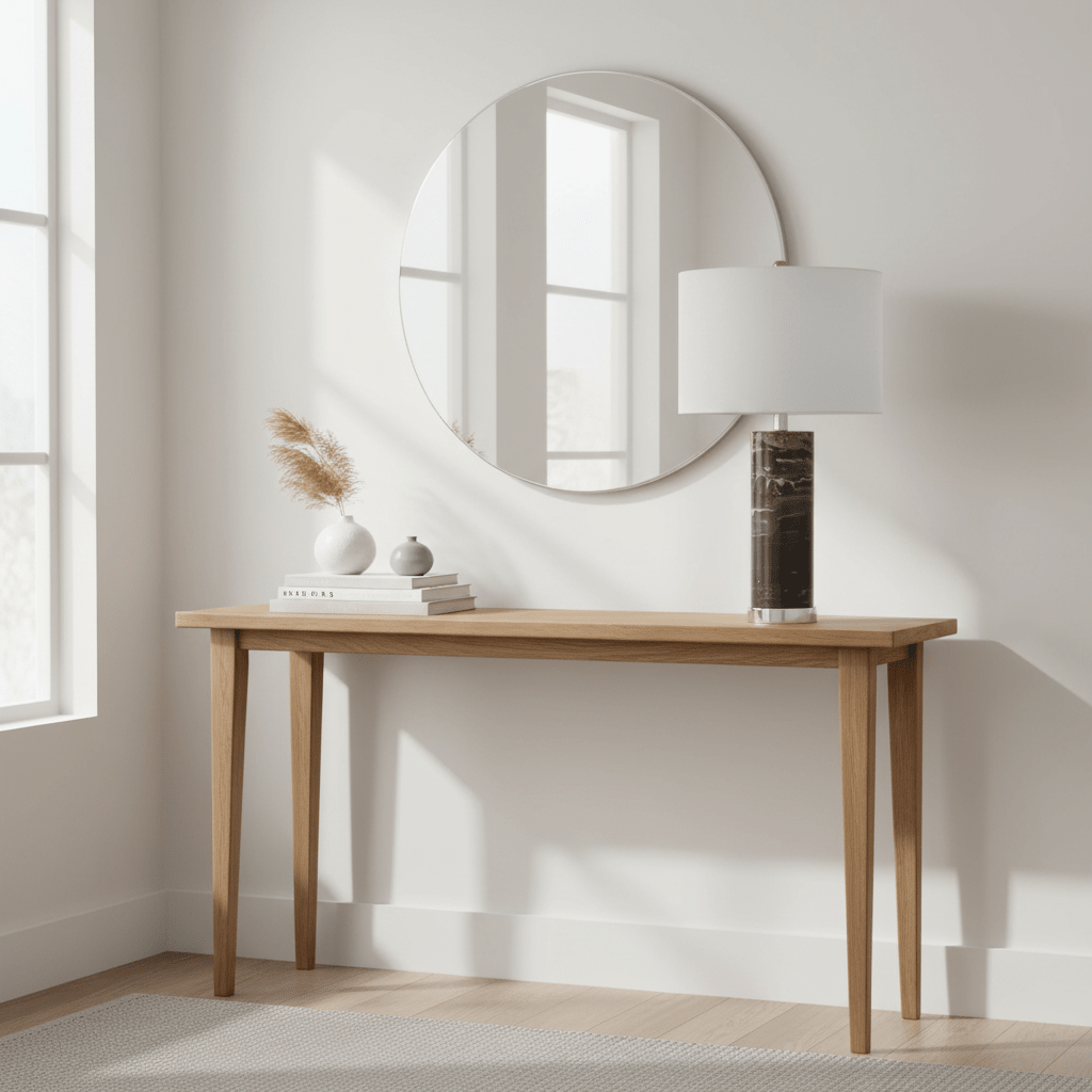 Ebony Table Lamp Chrome Base