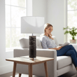 Ebony Table Lamp Chrome Base