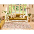 Eco - Washable Beige Rug Floral Design