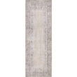 Eco - Washable Grey Rug Bordered Design