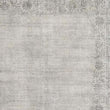 Eco - Washable Grey Rug Bordered Design