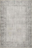 Eco - Washable Grey Rug Bordered Design