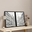 Eiffel Tower Art Paris Street Scene Line Drawing wall art displayed on a wall in a styled room — view 4