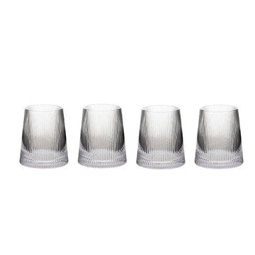 Eldon Set of 4 Ribbed Glass Tumblers