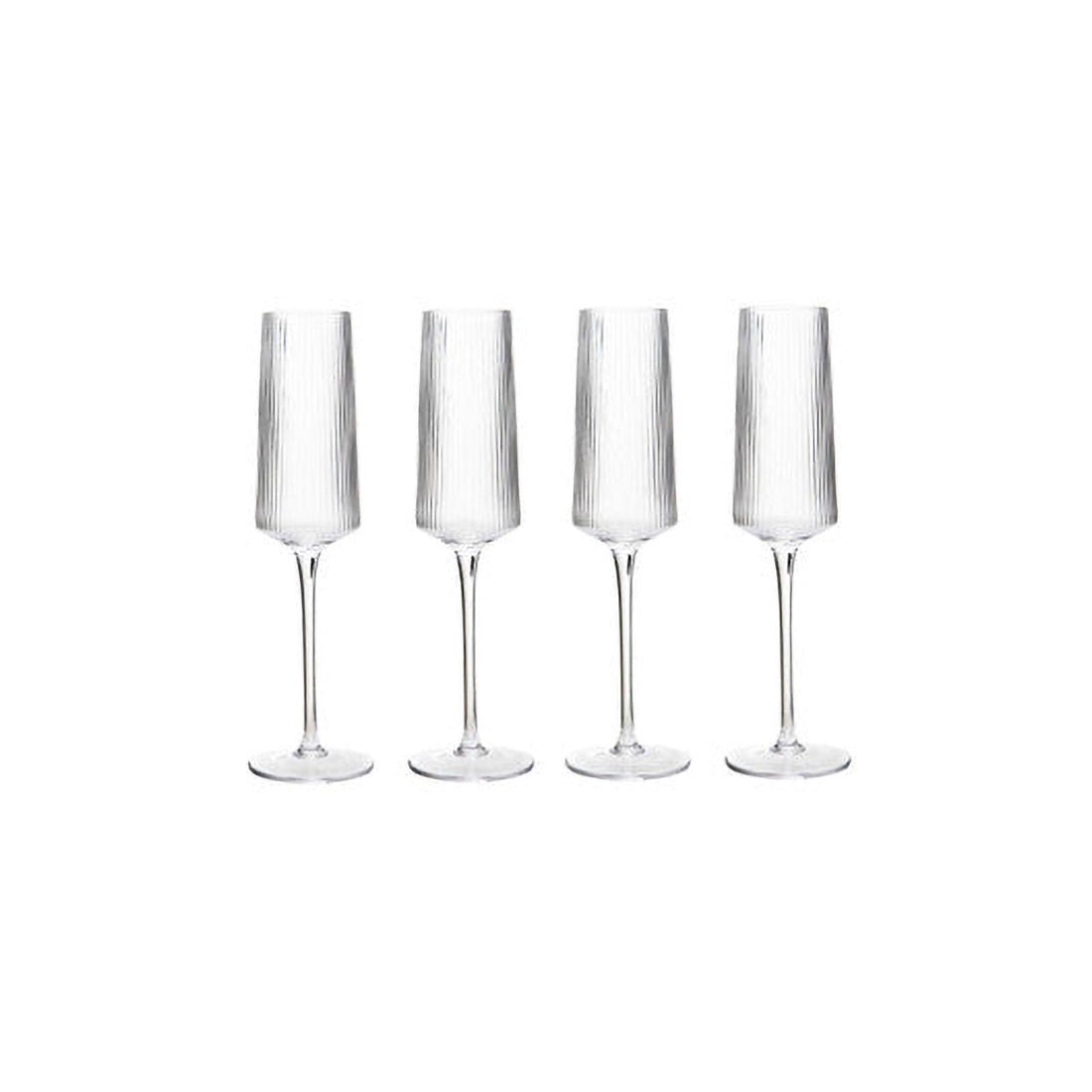 Eldon Set of Four Ribbed Champagne Glasses