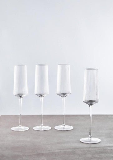 Eldon Set of Four Ribbed Champagne Glasses