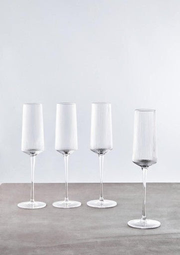 Eldon Set of Four Ribbed Champagne Glasses