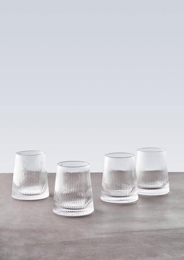Eldon Set of Four Ribbed Glass Tumblers