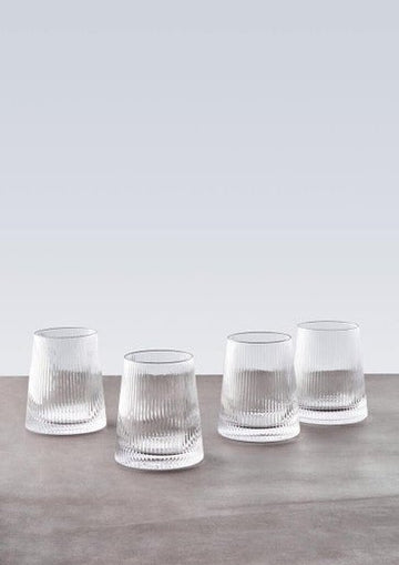 Eldon Set of Four Ribbed Glass Tumblers