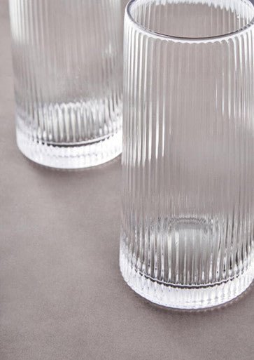 Eldon Set of Four Ribbed Hi Ball Glasses