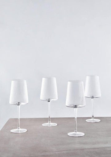 Eldon Set of Four Ribbed Wine Glasses Mob Packaging
