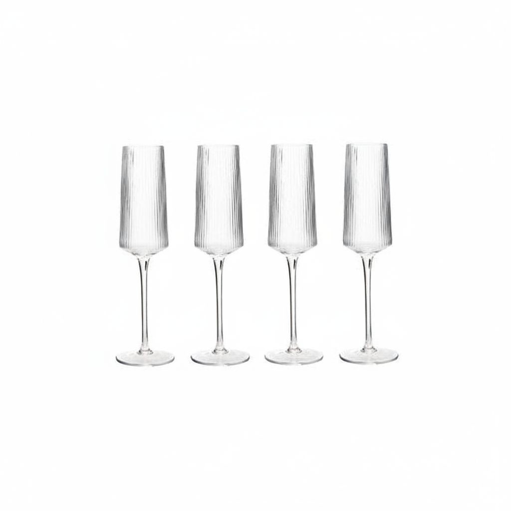 Eldon Set of Four Ribbed Champagne Glasses