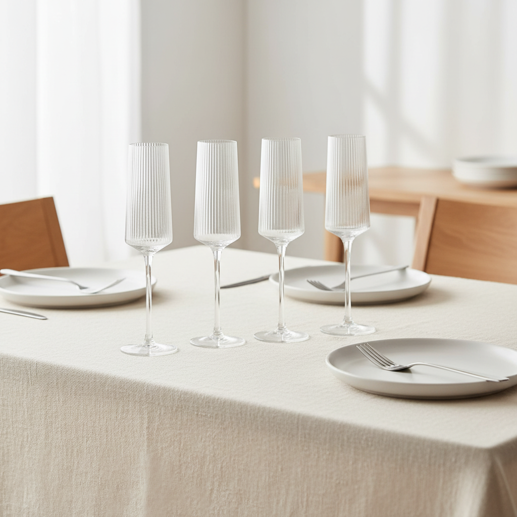 Eldon Set of Four Ribbed Champagne Glasses