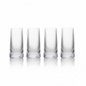 Eldon Set of Four Ribbed Hi Ball Glasses