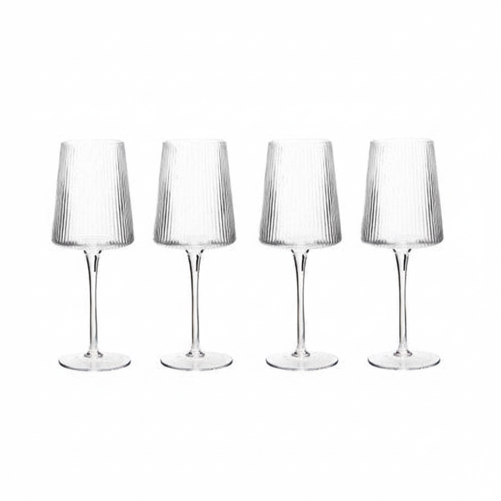 Eldon Set of Four Ribbed Wine Glasses Mob Packaging
