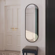 Emi - Black Metal Runway Oval Mirror - 120cm x 40cm