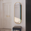 Emi - Gold Metal Runway Oval Mirror - 120cm x 40cm