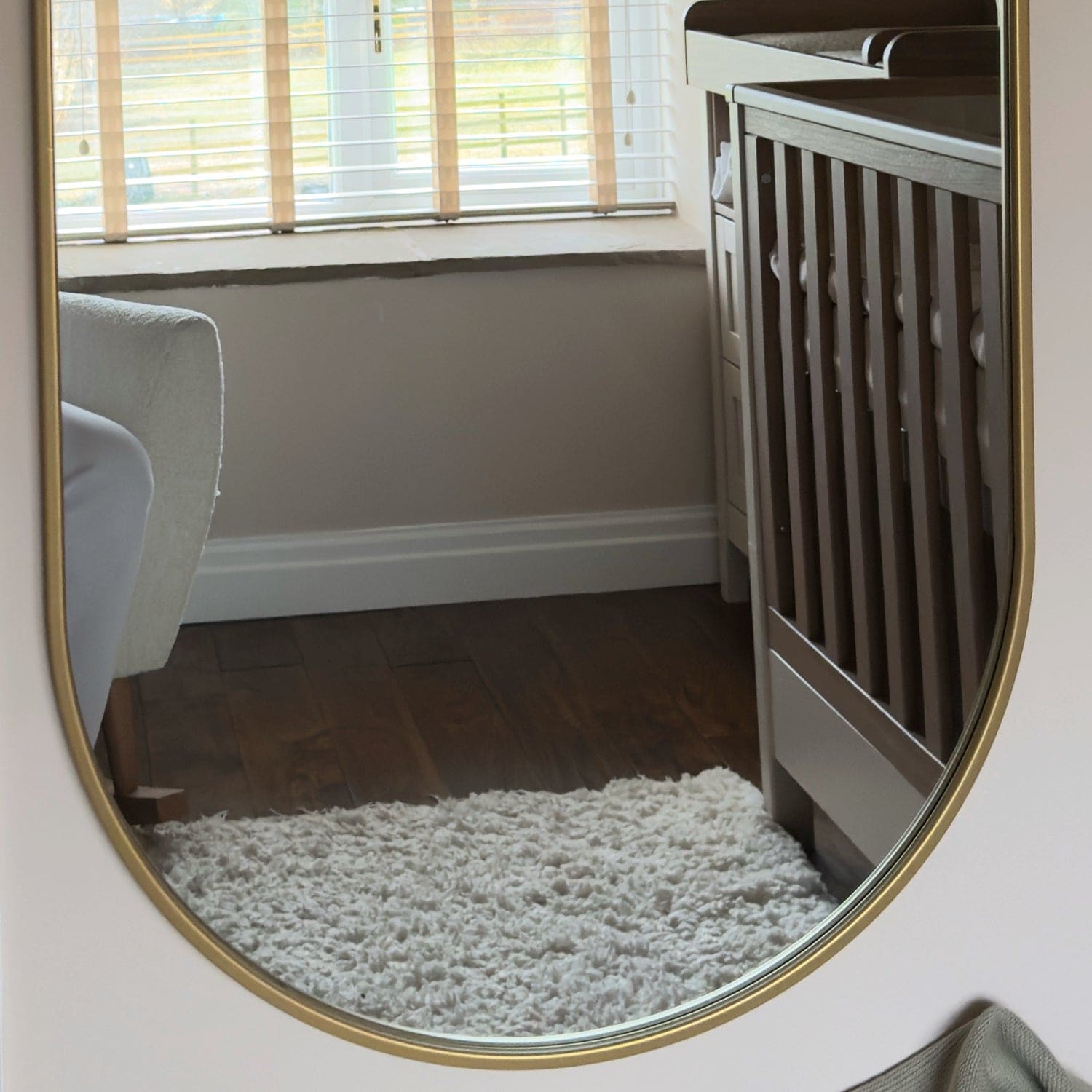 Emi - Gold Metal Runway Oval Mirror - 120cm x 40cm