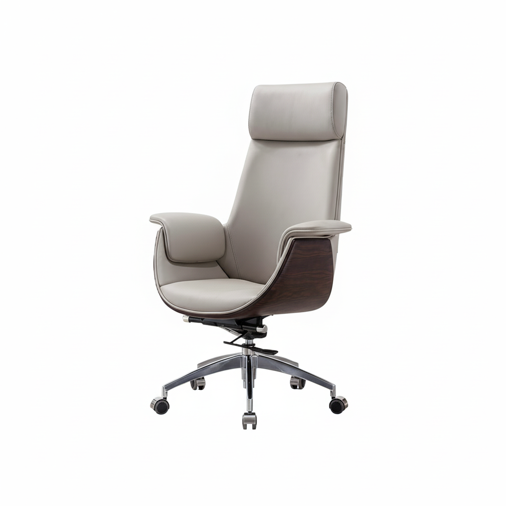E43 Office Chair, High Back, Grey / Black