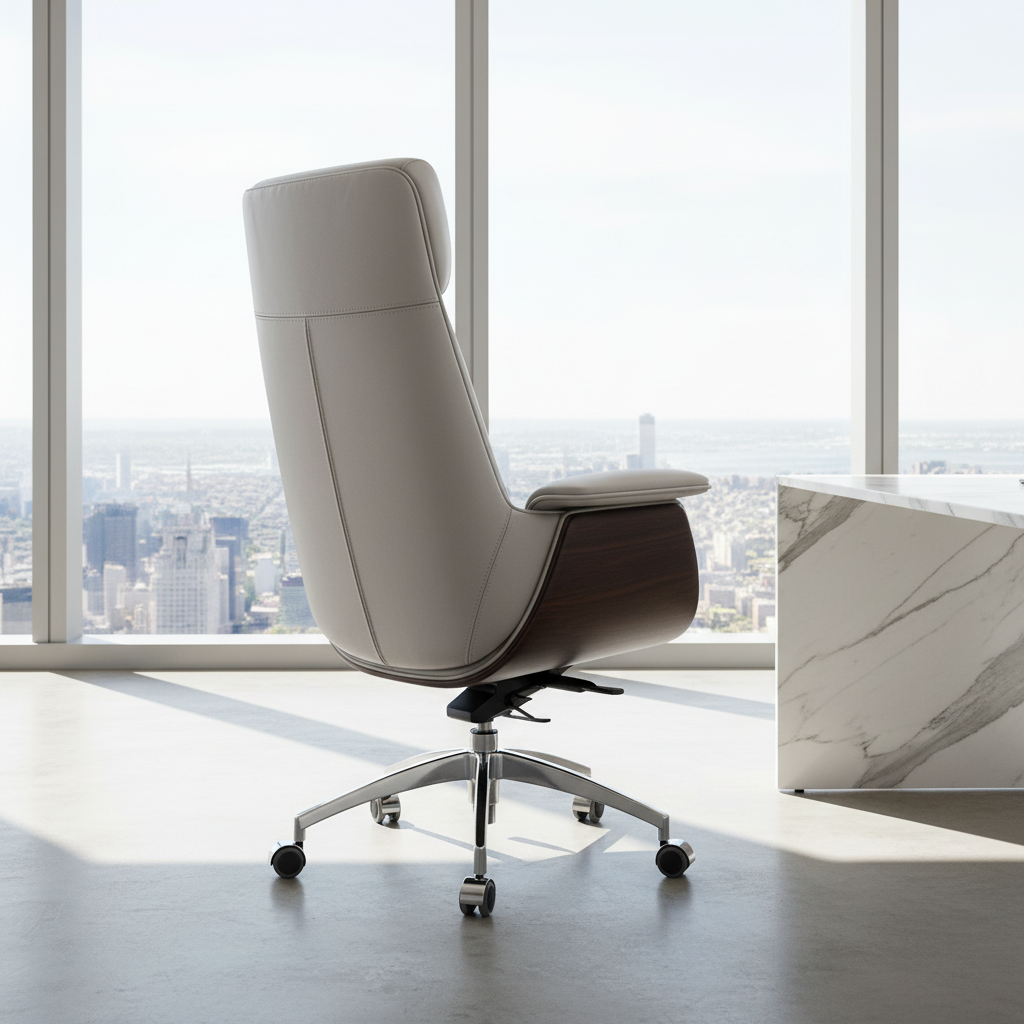 E43 Office Chair, High Back, Grey / Black