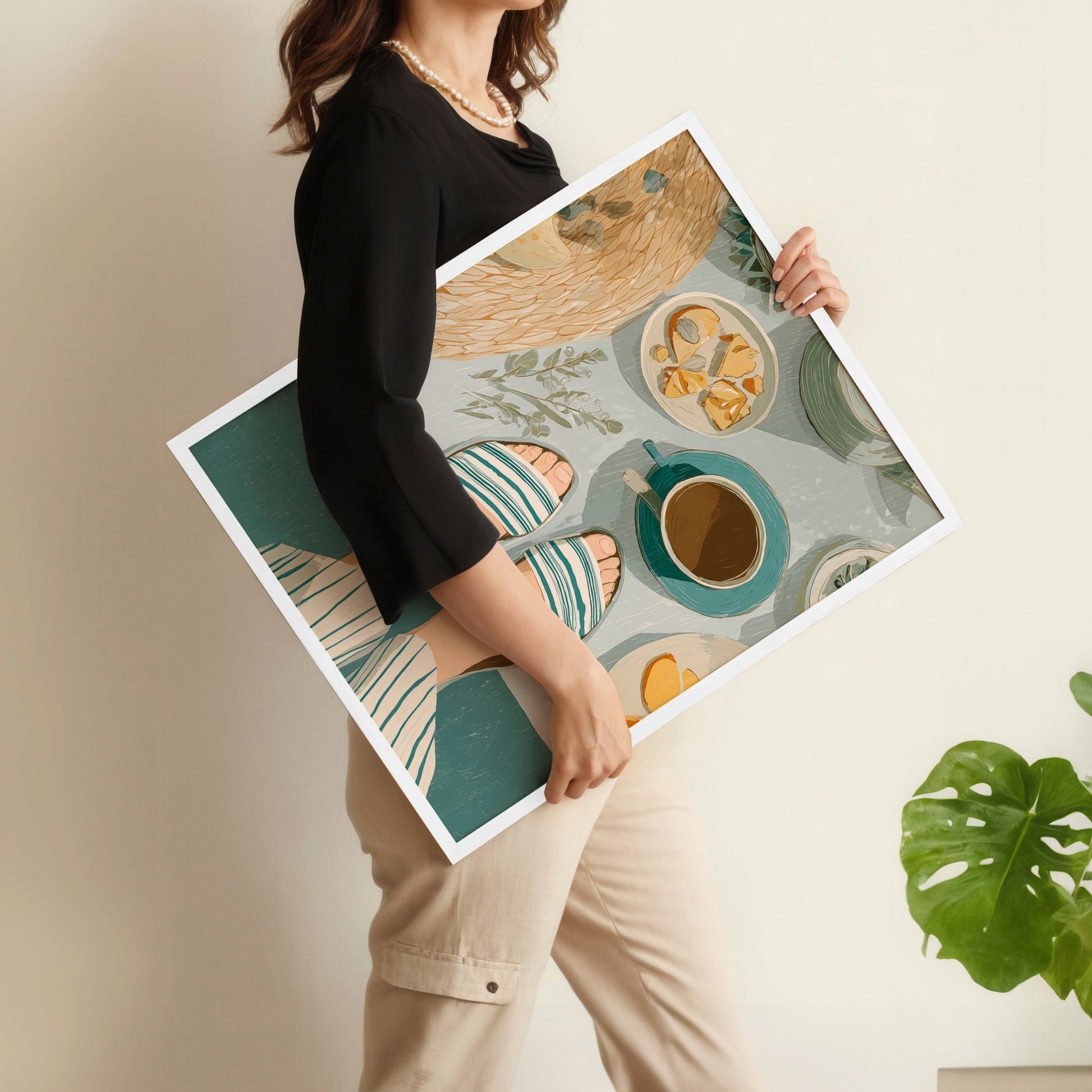 Extra Large Pictures For Living Room | Set of 3 Italian Lifestyle Wall art Prints