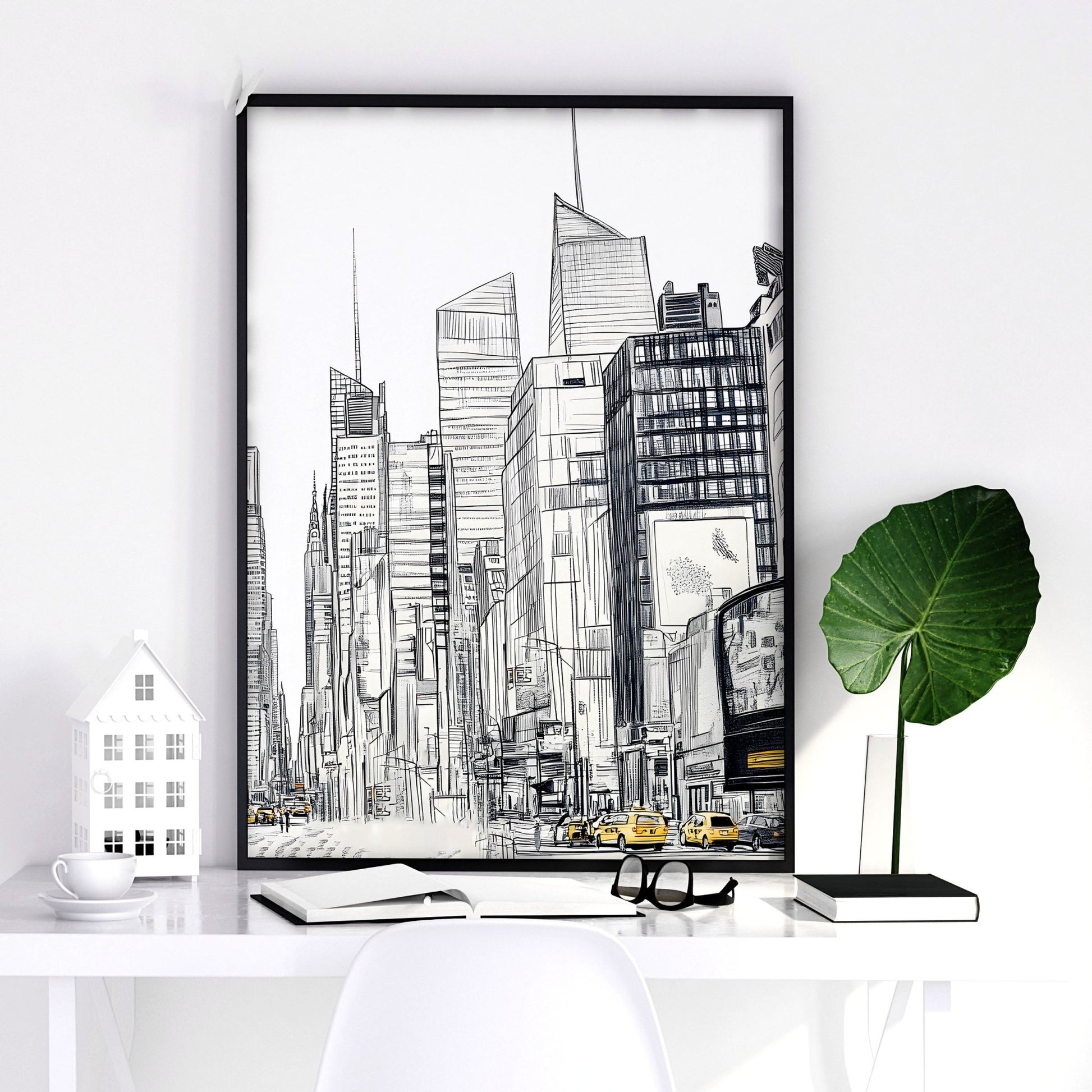 Extra Large Posters For Walls | Set of 2 Urban Skyscrapers Wall art Prints
