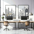 Extra Large Posters For Walls | Set of 2 Urban Skyscrapers Wall art Prints