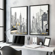 Extra Large Posters For Walls | Set of 2 Urban Skyscrapers Wall art Prints