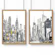 Extra Large Posters For Walls | Set of 2 Urban Skyscrapers Wall art Prints
