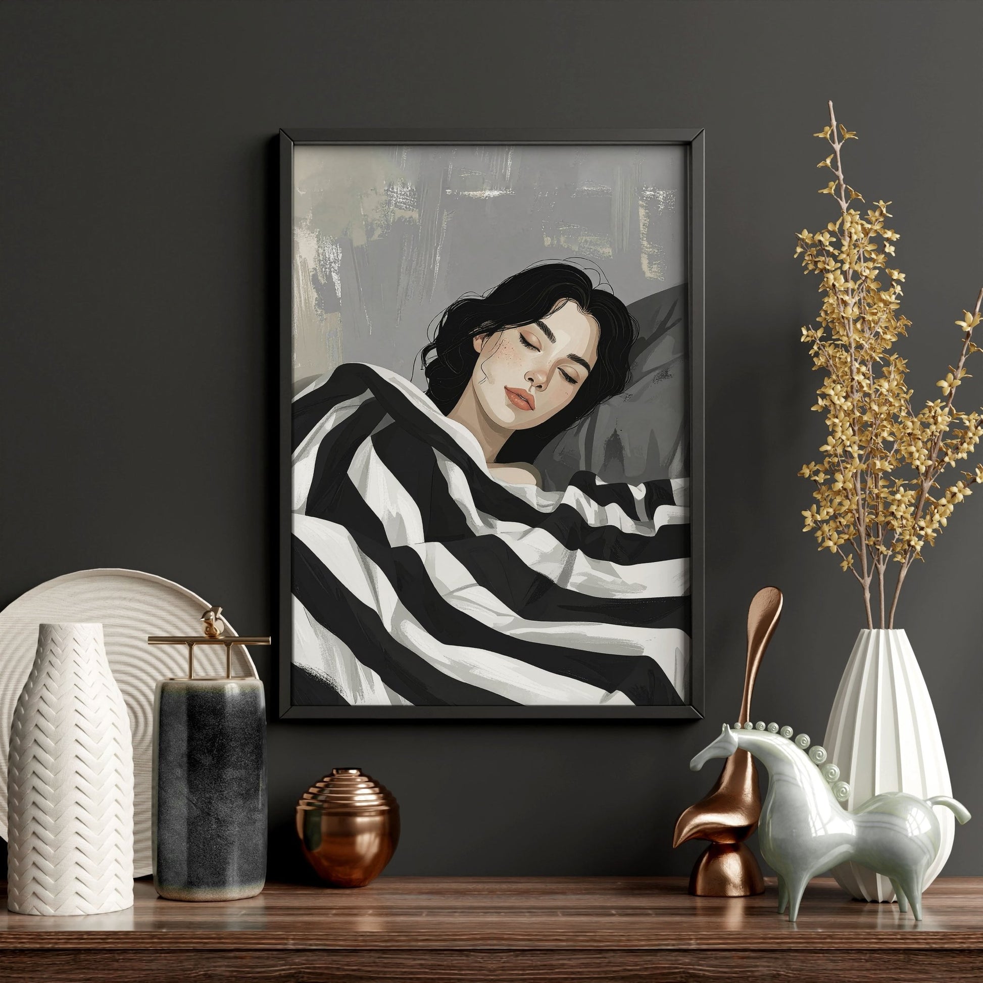 Extra Large Wall Art For Living Room | Set of 3 Boho Women Wall art Prints