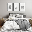 Extra Large Wall Arts | Set of 3 Paris Landmarks Wall art Prints