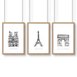 Extra Large Wall Arts | Set of 3 Paris Landmarks Wall art Prints