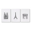 Extra Large Wall Arts | Set of 3 Paris Landmarks Wall art Prints