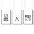 Extra Large Wall Arts | Set of 3 Paris Landmarks Wall art Prints