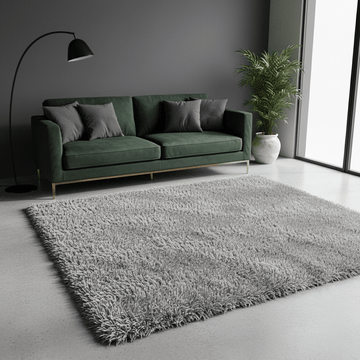 Extravagance Silver Grey Shaggy Rug