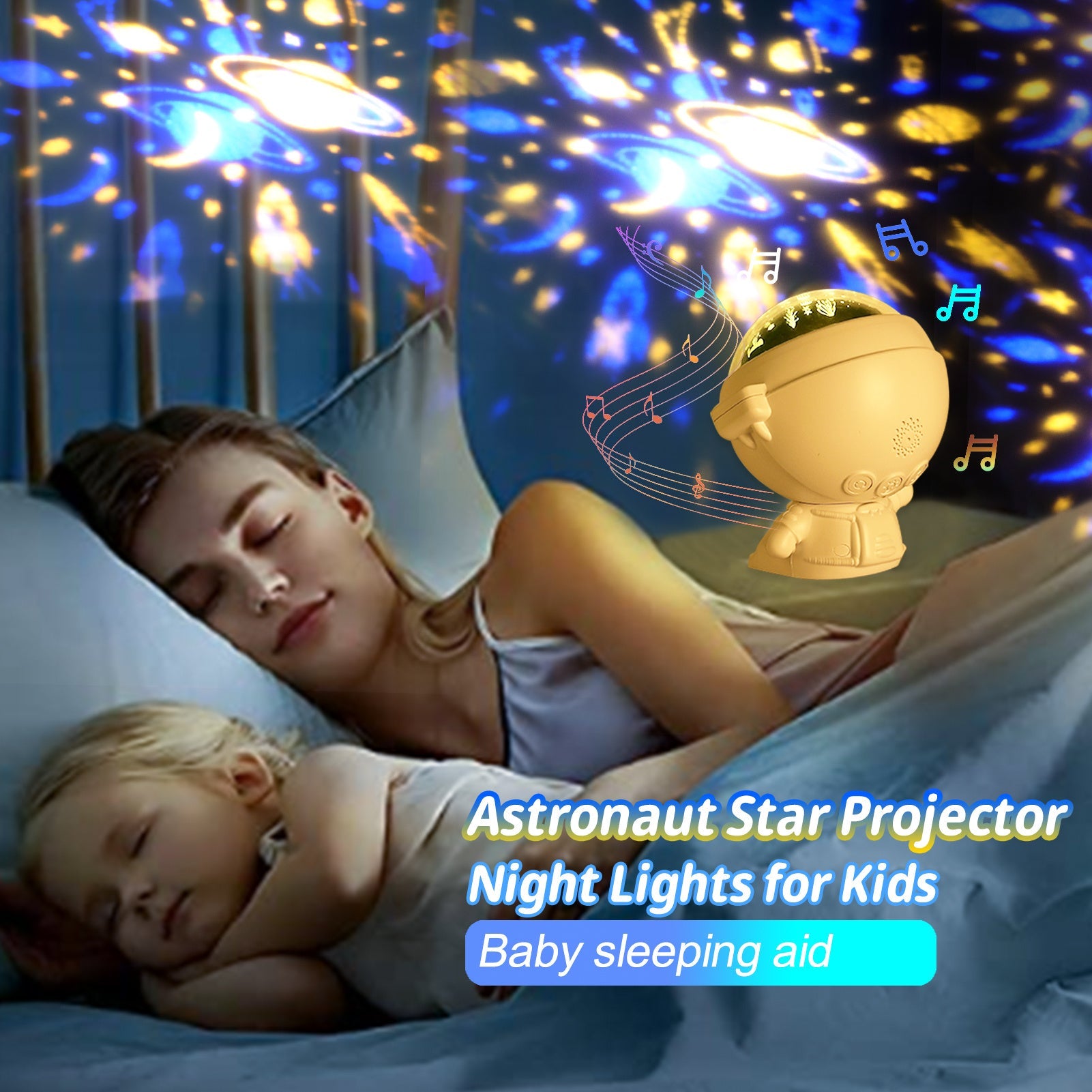 Galaxy Star Projector Night Light - Astronaut LED Lamp for Kids & Adults | Starry Sky Room Decor