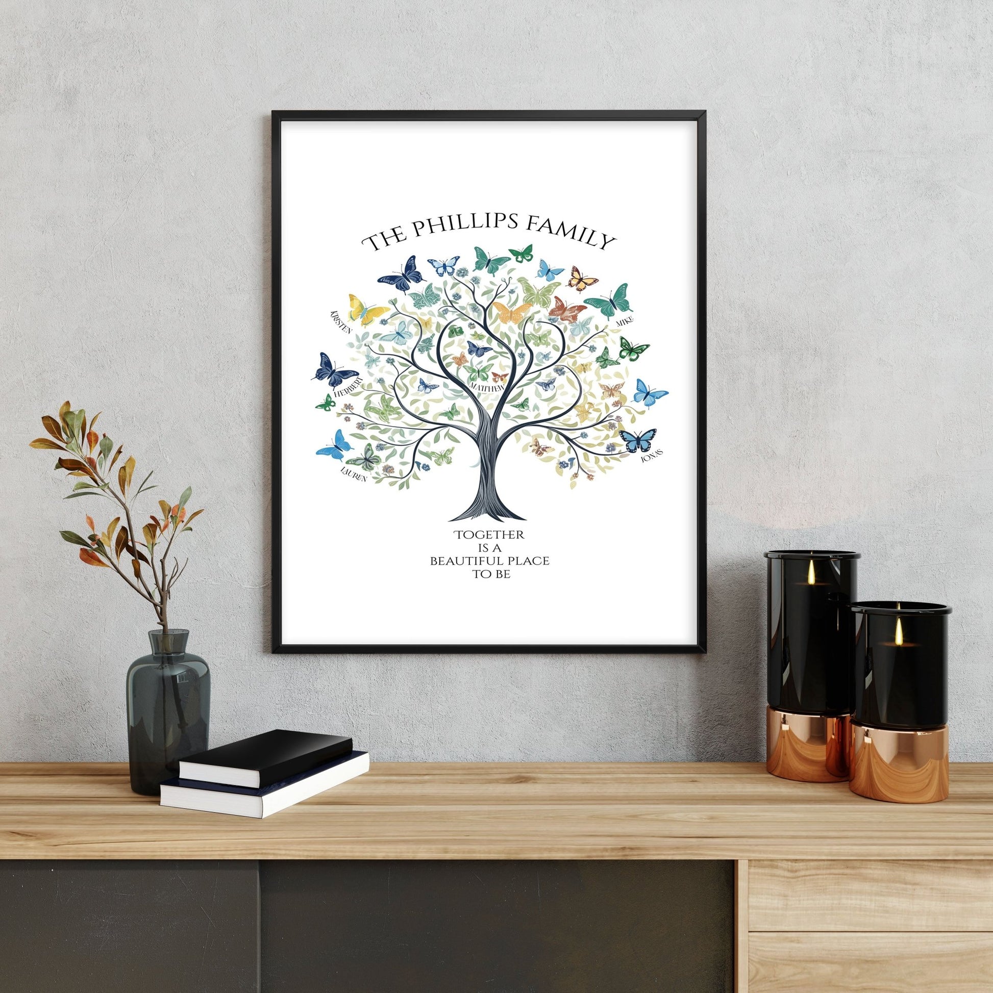 Family Tree Art | Set of 1 Botanical Wall art Prints