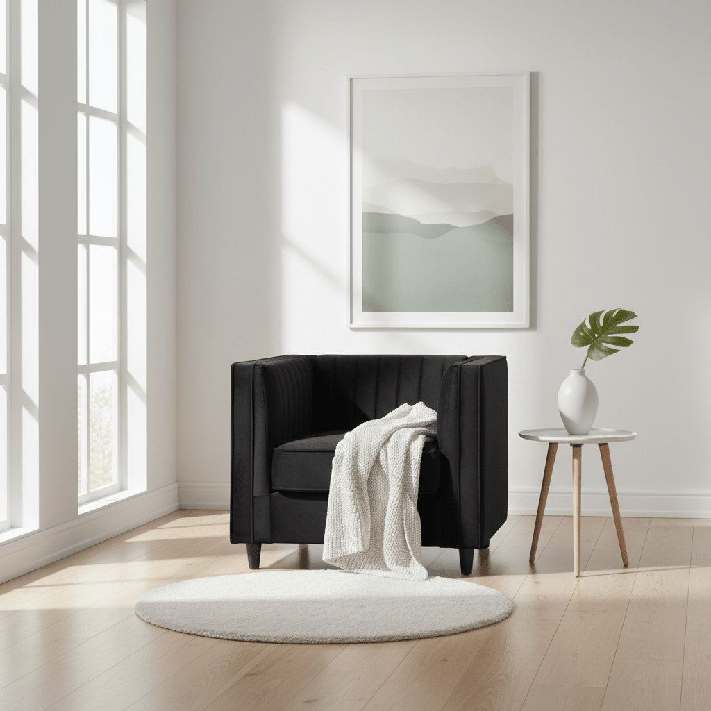 Farah Black Velvet Chair