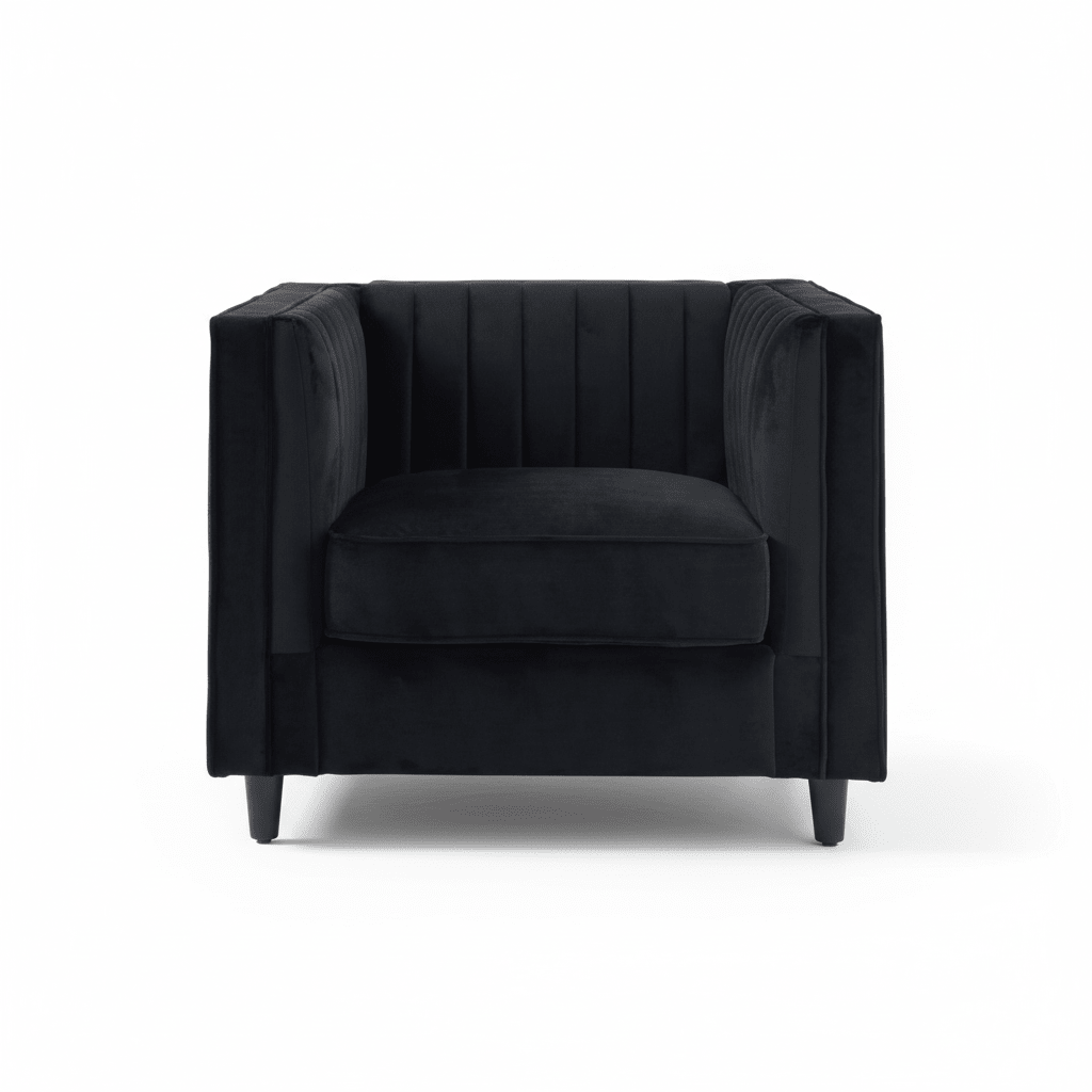 Farah Black Velvet Chair