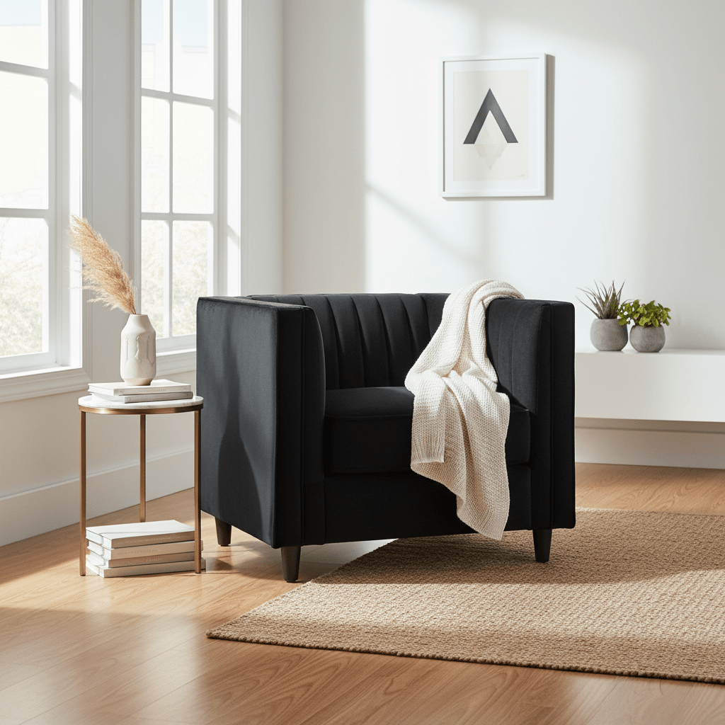 Farah Black Velvet Chair