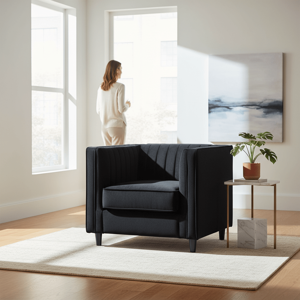 Farah Black Velvet Chair