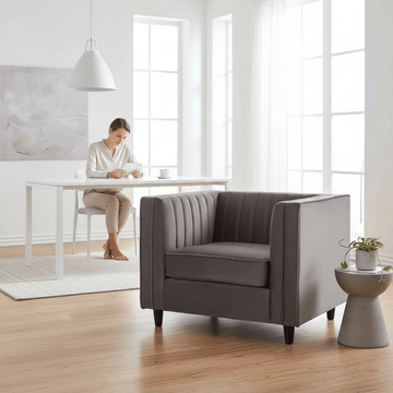 Farah Grey Velvet Chair