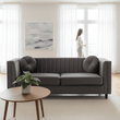 Farah Three Seat Grey Velvet Sofa