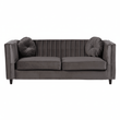 Farah Three Seat Grey Velvet Sofa