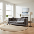 Farah Three Seat Grey Velvet Sofa